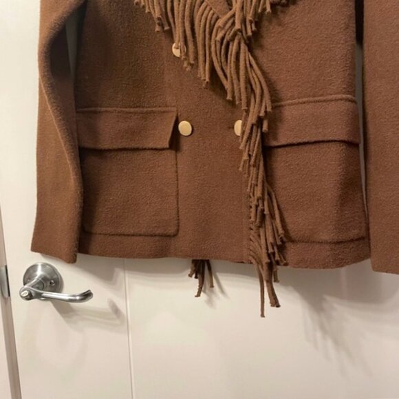 Anthropologie Chocolate Fringe Blazer - Picture 7 of 16